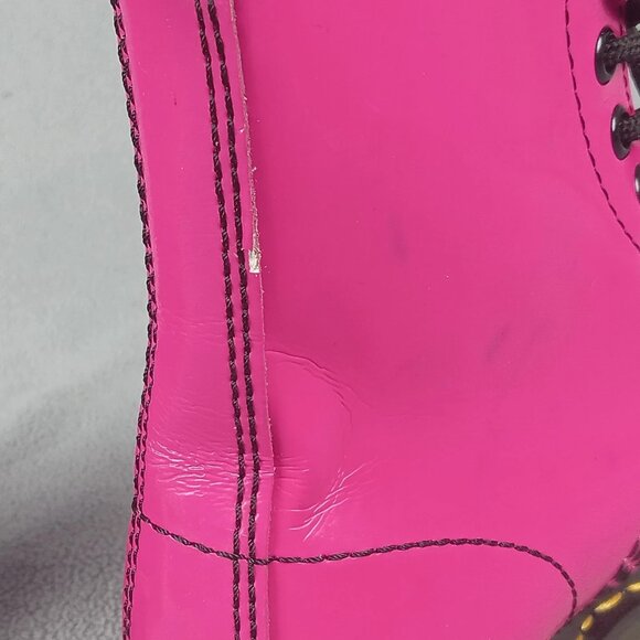 Women's Dr. Martens Doc 1460 W Combat Pink Patent Leather 8-Eye US Size 5 6629 - Picture 11 of 16